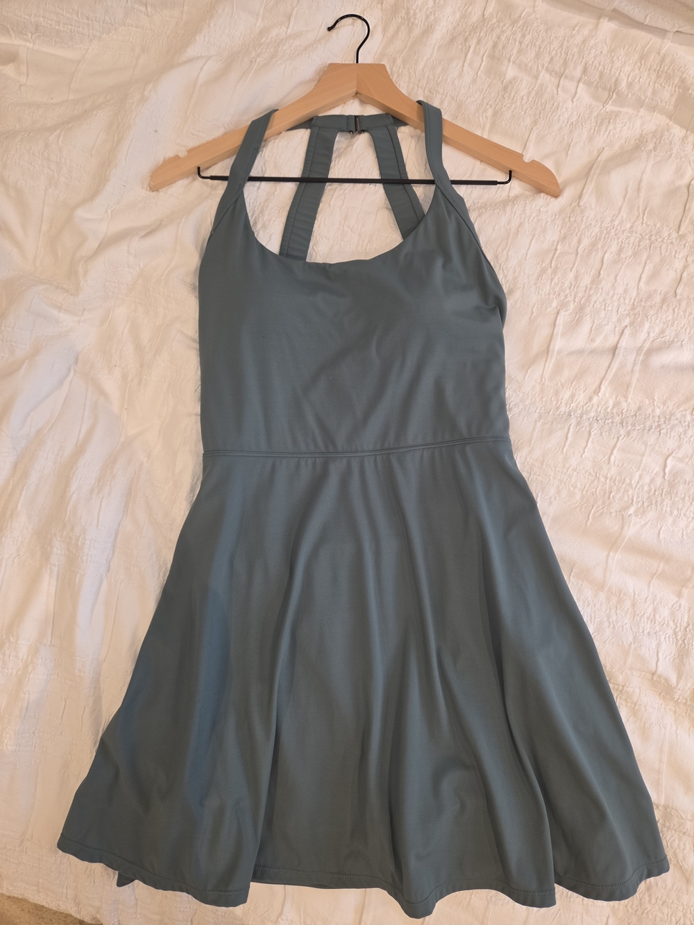 Airy Backless Twisted Flare Low Support Dance Active Dress-Longer Length